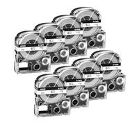 Paquete 8 Cinta Compatible Epson LK-3WBN Negro sobre Blanco 9 mm