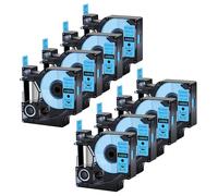 Paquete 8 Recambio para Dymo D1 45016 12 mm Negro sobre Azul | 7 m Cinta de Etiquetas de Repuesto S0720560 Compatible con Dymo Label Manager 160 210D 260P 280 LabelPoint/Writer
