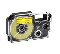 Paquete 80 Cinta Compatible Casio XR-12YW Negro sobre Amarillo 12 mm | 8 m Cinta de Etiquetas AR-12YW XR-12YW1 Compatible Con Impresoras de Etiquetas KL-60 KL-100 KL-120 KL-780 KL-820 KL-2000