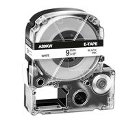 Paquete 80 Cinta Compatible Epson LK-3WBN Negro sobre Blanco 9 mm