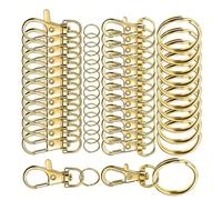 Paquete a granel de 60 llaveros giratorios de metal para proyectos de regalo creativos y entusiastas de la artesanía con cierre de mosquetón, accesorios coloridos para colgar bolsos, accesorios