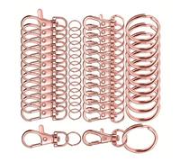 Paquete a granel de 60 llaveros giratorios de metal para proyectos de regalo creativos y entusiastas de la artesanía con cierre de mosquetón, accesorios coloridos para colgar bolsos, accesorios