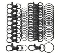 Paquete a granel de 60 llaveros giratorios de metal para proyectos de regalo creativos y entusiastas de la artesanía con cierre de mosquetón, accesorios coloridos para colgar bolsos, accesorios