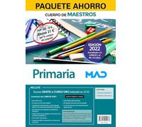 Paquete Ahorro Cuerpo de Maestros Primaria. Ahorra 31 € (incluye en papel: Temario volúmenes 1 y 2; y acceso online gratis a Curso Oro)