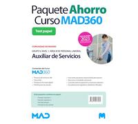 Paquete Ahorro Curso MAD360 + Test PAPEL y ONLINE Personal Auxiliar de Servicios (Grupo V, Nivel 1, Área B) Comunidad de Madrid