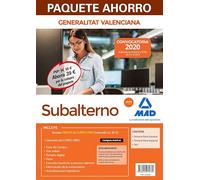 Paquete Ahorro Subalterno de la Generalitat Valenciana. Ahorra 39 € (incluye Temario Parte General; Temario Parte Especial; Test y acceso a Curso Oro)