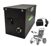 Paquete baterías Litio 24V para Silla Ruedas eléctrica | Baterías de repuesto para scooters de movilidad, placa de protección BMS, con cargador, puerto XLR y conector GX20