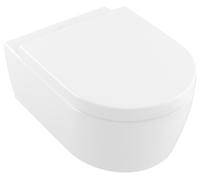 Paquete combinado Avento de Villeroy & Boch, inodoro suspendido con asiento de inodoro, DirectFlush, suspendido, salida horizontal, 370x530x315mm, 5656HR01, Color: Blanco