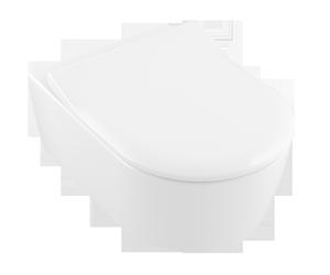 Paquete combinado Avento de Villeroy & Boch, inodoro suspendido con asiento de inodoro, DirectFlush, suspendido, 370x530x315mm, 5656RSR1, Color: Cerámica Blanca