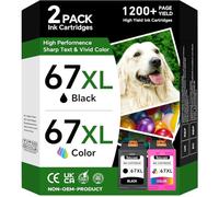 Paquete combinado de 67 cartuchos de tinta XL de color negro compatible con HP Ink 67 67XL de alto rendimiento para HP67 Work para impresora HP DeskJet 2855e 2755e 1255 4100 2800e 2755e ENVY Pro 6455