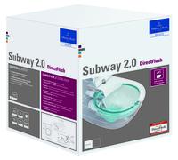Paquete combinado de inodoro Subway 2.0 de Villeroy & Boch, Ovale, salida horizontal, DirectFlush, 370x560x365mm, 5614R2R1, Color: Cerámica Blanca