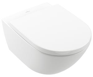 Paquete combinado de inodoro Subway 3.0 de Villeroy & Boch, Ovale, suspendido, TwistFlush, 370x560x360mm, 4670TSR1, Color: Cerámica Blanca