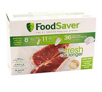 Paquete combo de paquete FoodSaver de 8 pulgadas y 11 pulgadas y 36 bolsas precortadas con sello térmico sin BPA