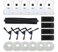 Paquete completo de accesorios de 21 piezas para Ecovacs para Deebot para X2 para Omni Características cepillo principal, filtros y paños de fregona para limpieza profunda