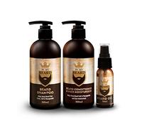 Paquete completo de productos By my Beard con champú y acondicionador para barba y aceite hidratante facial