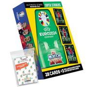 Paquete con Match Attax UEFA Euro 2024 Germany - 1 mini caja de lata Super Strikers + fundas exclusivas Collect-it