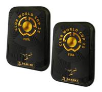 Paquete con Panini FIFA Club World Cup 2025 - Tarjetas coleccionables del Mundial del Mundo - selección + tarjeta de cumpleaños exclusiva (latas de 2 latas)