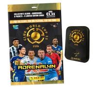 Paquete con Panini FIFA Club World Cup 2025 - World Cup 2025 - World Cards - 1 Starter + 1 lata de lata + tarjeta de cumpleaños exclusiva