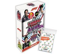 Paquete con topps - Turbo Attax Fórmula 1 2024-1 Mega Tin Box Fast Track (blanco) + fundas exclusivas Collect-it
