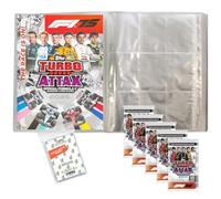 Paquete con topps - Turbo Attax Fórmula 1 2025 - Tarjetas comerciales + fundas exclusivas Collect-it (1 carpeta vacía + 5 refuerzos)