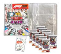 Paquete con topps - Turbo Attax Fórmula 1 2025 - Tarjetas comerciales + fundas exclusivas Collect-it (1 carpeta vacía + 10 refuerzos)