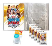 Paquete con UCC Match Attax Champions League 2026/27 Trading Cards - 1 carpeta vacía + 5 Booster + Fundas exclusivas Collect-it