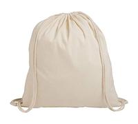 Paquete de 1/3/5/10/25/50/100 bolsas de algodón natural liso para la compra, mochila escolar con cordón, para escuela, gimnasio, PE Book P E, respetuoso con el medio ambiente, natural, 10