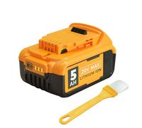 Paquete de 1 batería de repuesto de 5,0 Ah compatible con Dewalt 20 V DCB200 DCB201 DCB204 DCB207 DCD/DCF/DCG serie herramientas eléctricas inalámbricas+cepillo