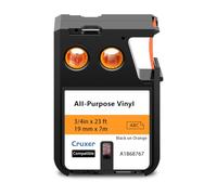 Paquete de 1 cintas de etiquetas de repuesto para 1868767 A1868767 Negro sobre naranja Cinta de vinilo autoadhesiva industrial multiuso 19 mm x 7 m Compatible con DYMO XTL-300 XTL-500