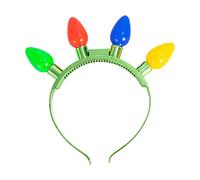 Paquete de 1 diadema con luz de Navidad con bombilla LED colorida para adultos, suministros de fiesta de Año Nuevo, bombilla de luz