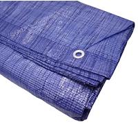 Paquete de 1 lona impermeable de 4 x 4 m, color azul, 55 g/m2, con anillos de metal, hojas protectoras, cubierta de coche, lona multiusos (1 unidad, 4 x 4 m)