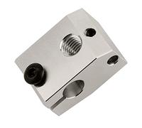 Paquete de 1 mini bloque calentador de cobre chapado compatible con impresora Prusa Mini Mini+ 3D Titan Aero Extrusora V6 PT100 cartucho de sensor hotend (cobre plateado)