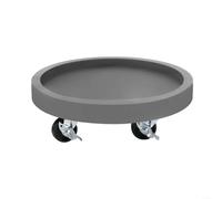 Paquete de 1 organizador de plantas resistente con ruedas, bandeja móvil redonda de 11 pulgadas para jardín interior, base de rodillo de plástico reciclado con ruedas suaves, blanco (gris)