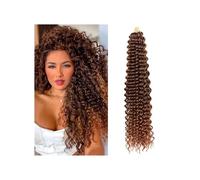 Paquete de 1 paquete de cabello ondulado de ganchillo, largo, rubio degradado, ondulado profundo, rizado, trenzado, suave, sintético, rizado, for mujeres negras. Easy Installation and Removal(T4 30,28