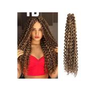 Paquete de 1 paquete de cabello ondulado de ganchillo, largo, rubio degradado, ondulado profundo, rizado, trenzado, suave, sintético, rizado, for mujeres negras. Easy Installation and Removal(P33 27,2