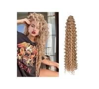 Paquete de 1 paquete de cabello ondulado de ganchillo, largo, rubio degradado, ondulado profundo, rizado, trenzado, suave, sintético, rizado, for mujeres negras. Easy Installation and Removal(27,22inc