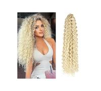 Paquete de 1 paquete de cabello ondulado de ganchillo, largo, rubio degradado, ondulado profundo, rizado, trenzado, suave, sintético, rizado, for mujeres negras. Easy Installation and Removal(613,22in