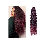 Paquete de 1 paquete de cabello ondulado de ganchillo, largo, rubio degradado, ondulado profundo, rizado, trenzado, suave, sintético, rizado, for mujeres negras. Easy Installation and Removal(TBUG,28i
