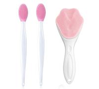 Paquete De 1 Silicona Cepillos Limpieza Facial Manual,2 Pcs Cepillo Exfoliante de Silicona de Doble Cara,Con Mango Cepillo Facial Limpiador Exfoliante Cepillo Para Limpieza Poros Para Todo Tipo Piel