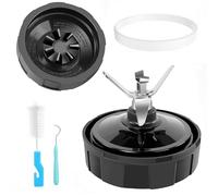 Paquete de 1 unidad con 7 cuchillas de repuesto para batidora Ninja compatible Auto iQ BL480 BL482 BL642 BL682 NN102, piezas repuesto para batidora Ninja con junta de estanqueidad, gancho y cepillo