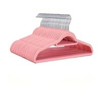 Paquete de 10/20/50/100 Perchas for Ropa Ropa de Fieltro Antideslizante con Ganchos giratorios de 360 Grados Chaqueta Duradera Que soporta Peso Delgada Ahorro de Espacio(Pink,50 Pcs)