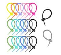 Paquete de 10/20/50 bolsas reutilizables de silicona para sujetar cables, bridas flexibles para organización y proyectos, longitud ajustable