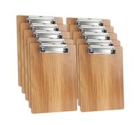(Paquete de 10) A5 Portapapeles en Madera con Pinza, Clipboards con Agujero Colgante,Tablero de escritura