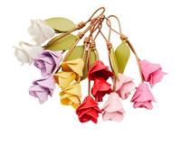 Paquete de 10. Abalorios de piel sintética hechos a mano, multicolor, 17 cm x 8 cm, decoración de flores, accesorios multiusos para bolsos, llaveros, electrónica, ropa y cortinas