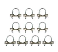 Paquete de 10 abrazaderas de tubo con perno en U de 40 mm, abrazadera de tubo en U de ancho abierto de 1.57 pulgadas con pernos y otros kits para tuberías, conexiones de antena doméstica