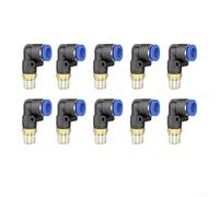 Paquete de 10 accesorios de manguera de conexión rápida PL1003, hechos para tubos de poliuretano y nailon, ofrece un excelente rendimiento y características de ahorro de mano de obra (azul PL10-03)