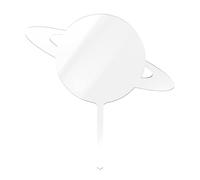 Paquete de 10 adornos acrílicos para tartas de cumpleaños, sin texto en blanco, reutilizable, tabla de acrílico, herramientas de decoración de tartas de boda