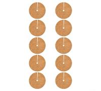 Paquete de 10 alfombrillas de fibra de palma de coco para camas de jardín, patios, balcones para bloquear naturalmente el césped y promover un entorno saludable de raíces (20 x 20 x 0,5 - 0,8 cm)