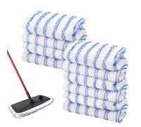 Paquete de 10 almohadillas de microfibra de repuesto compatibles con O-Cedar, repuestos de trapeador de tela de rizo de 15 x 8 pulgadas para limpieza húmeda y seca de suelos de madera dura, lavables y