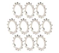 Paquete de 10 arandelas de metal de fácil instalación para gatos de guitarra, resistentes a la corrosión, diseño dentado, fijación segura, arandela dentada de metal para guitarra